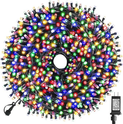 Christmas String Lights 170FT 500 LED, End-to-End Plug 8 Modes | Memory Function with Timer - UL Certified - Outdoor Indoor Fairy Christmas Lights for Tree, Garden, Holiday (Multicolor)