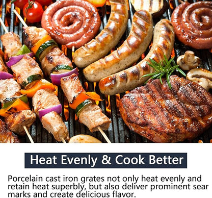 Hongso 16 13/16" Porcelain Grill Grates Replacement Parts for Charbroil Classic, Advantage 4 Burner 463436215 463420508 463461614 463460708 463439914, Kenmore 463420507, Master Chef, Thermos Gas Model