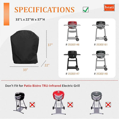 Grill Cover for Char Broil Bistro Pro Electric Grill Griddle Charcoal Mode,33 Inch Charbroil Bistro Pro Performance Grill Cover CB1250073P4 Accessories