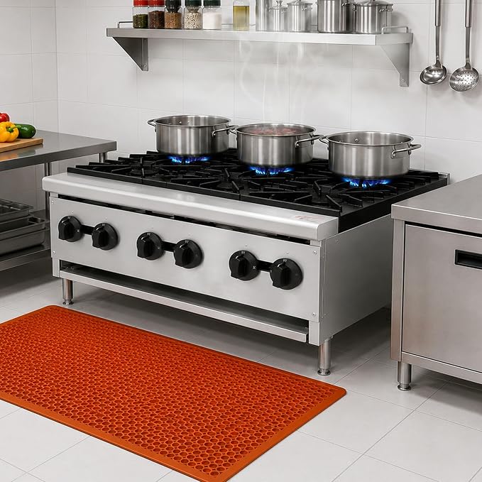 Commercial Hot Plate,Countertop Restaurant Kitchen Stove,NG LP Convertible Supply,Independent Controls,Cast Iron Grates,Standing Pilot Ignition,Adjustable Legs,Removable Waste Tray (Silver,6 Burner)