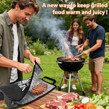 23 Pcs BBQ Blanket for Resting Meat 21" Smoker Meats Resting Bag Insulated Resting Bag with Wide Mouth Bear Paws Meat Claws Greaseproof Papers Reusable Smoker Grilling Accessories