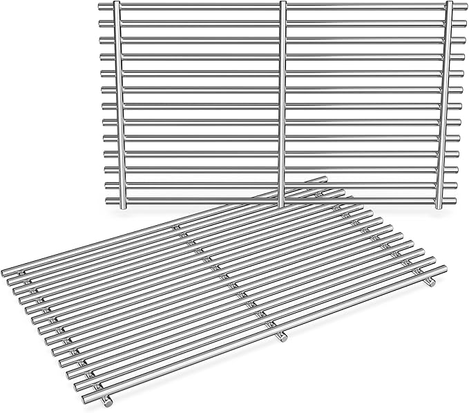 QuliMetal 7637 7MM Grill Parts for Weber Spirit E210, E220, S210, S215, Spirit 200 & GS4 Spirit II E210, Spirit II E220 Series with Front-Mounted Control, 17.5'' Stainless Steel Grates for Weber 7637