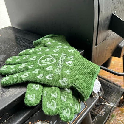 Grill Armor Oven Gloves with Fingers – 932°F Heat, Fire & Cut Resistant Mitts for BBQ, Grill, Cooking, Grilling, Baking, Smoker & Fire Pit