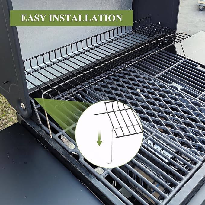 Utheer Porcelain-Coated Warming Rack for Dyna-Glo Gas Grills, 23.2" x 6.7" Upper Warming Shelf Replacement, Fits DGF371CRP-D & DGH373CRP-D