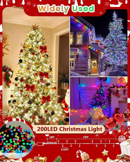 2Pack 400LED Smart Color Changing String Lights | 164FT App Controlled Halloween Lights, Waterproof RGB LED String Lights with Remote & Timer, Music Sync Multiple Modes Indoor Outdoor for Fall Decor