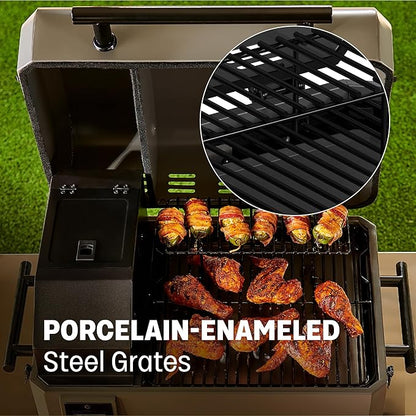 TYTUS Emberwood Outdoor Kitchen Island Grill Cart with Pellet Smoker and Cover, 8 lb Hopper, 282 Sq. In. Cooking Space, 4.7 Cu. Ft. Storage, Removable Cutting Boards & Quick Assembly