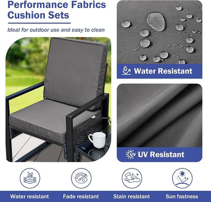 IPYNBAP Outdoor Cushions, Outdoor Chair Cushions 19x19x3 Inch, Cushions for Outdoor Furniture with Removable Cover, Waterproof & Fade Resistant Outdoor Seat Cushions for Patio, Lawn, Dark Grey