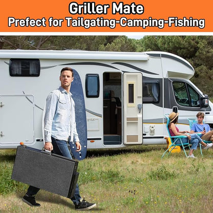 EUTRKei Grill Table Cart &Table Cover - Blackstone Griddle Table with Cart Cover, Tool Holder & Paper Towel Holder - Compatible with 17"/22" Blackstone