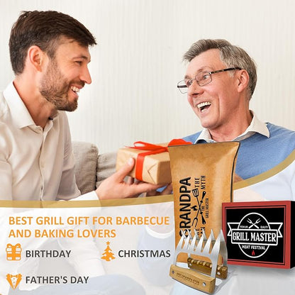 Gifts for Grandpa, Christmas Grandpa Gifts from Grandkids BBQ Blanket with Meat Claws, Meat Resting Bag for BBQ Smoking, Meat Shredder Claws Grill Accessories for Outdoor Grill on Birthday