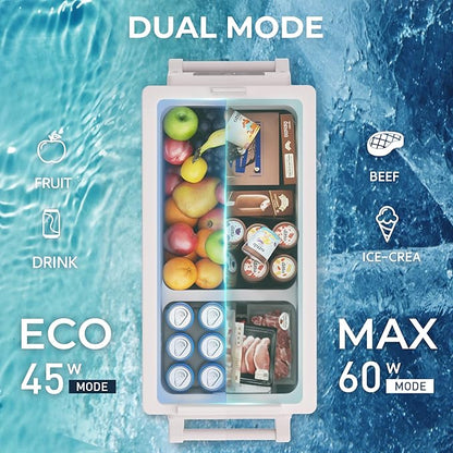 EUHOMY 12 Volt Refrigerator, 47QT Electric Cooler, 12V Fridge APP Control, 12V Cooler -4℉~68℉, Portable Freezer 12/24V DC 110-240V AC for Camping, Travel, Truck, Home