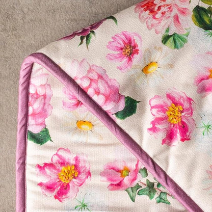 Maison d' Hermine Pivoine 100% Cotton Easter Double Oven Glove with Loop Heat Resistant for BBQ | Cooking | Baking | Grilling | Microwave | Barbecue | Spring/Summer (7.5 Inch by 35 Inch)