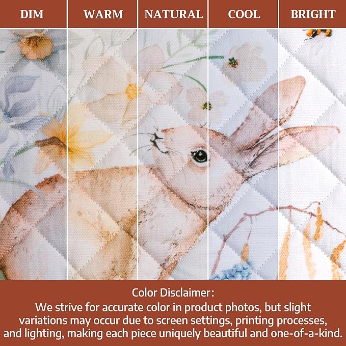 Maison d' Hermine Pot Holders 100% Cotton Heat Resistant Potholders 8" x 8" Hot Pads with Loop BBQ Cooking Baking Hotel Farmhouse Kitchen Handling Hot Pans Spring Summer (Pack of 2, Easter Dew)