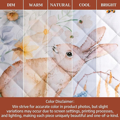Maison d' Hermine Pot Holders 100% Cotton Heat Resistant Potholders 8" x 8" Hot Pads with Loop BBQ Cooking Baking Hotel Farmhouse Kitchen Handling Hot Pans Spring Summer (Pack of 2, Easter Dew)