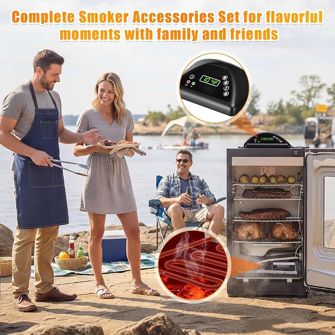 Fumete 9907160014 9907120011 Smoker Replacement Kit, Compatible with Masterbuilt Mb20071117 30 Inch Electric Smokers, Digital Control Panel with 120v 800w Heating Element Set