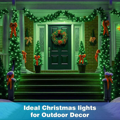 500LED Outdoor Christmas Lights, 164FT String Lights (Green) | IP44 Waterproof,8 Modes,Remote control 3 Timers & Memory Function, Ideal Indoor & Outdoor Christmas Tree Holiday Decorations