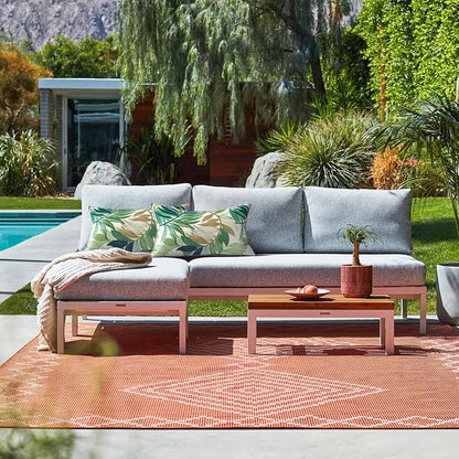 LVTXIII 2 Pack Outdoor Lumbar Pillow Covers 12x20 Inch with Piping, Water-Repellent Back Cushion Covers ONLY for Patio Furniture, Sofa, Garden Bench, Lush Leaf Green