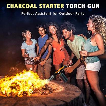 ARTFLAMM Powerful Propane Torch Gun, Flamethrower with Turbo Mode, Charcoal Torch Lighter with Safety Lock, Kitchen Blow Torch for Cooking, BBQ, Searing Steak, Grill(Tank Not Included)