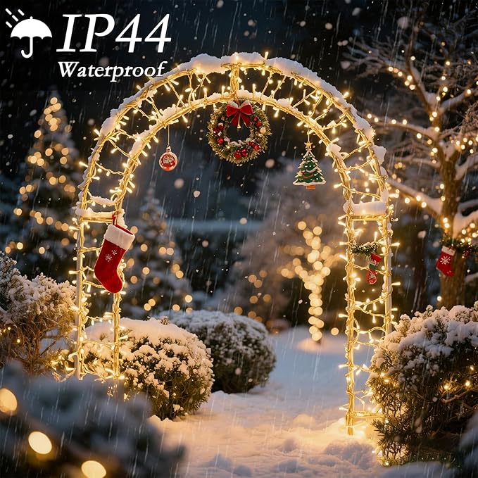 66FT 200 LED Warm White String Lights, 8 Modes Fairy Lights with Timer, IP65 Waterproof & Durable Indoor Outdoor Decor for Garden, Patio, Party