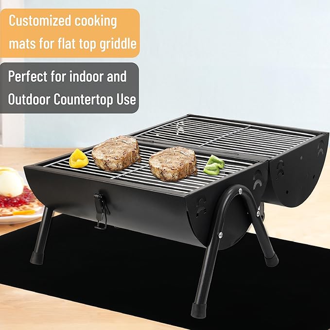 UNCO- Grill Mats for Outdoor Grill, 36" x 21.3", 2 Pack, Black, Nonstick Reusable Grilling Mats for Outdoor Grill, BPA and PFOA Free with PTFE-Fiberglass Coating