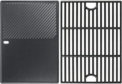 Hisencn Cooking Grate and Griddle Replacement Parts for Nexgrill 720-0830H, 720-0783E, 720-0888N, 720-0888, 720-0697, Fit for Charbroil 463241113, 463449914, Kenmore 720-0670A, 41516106210, 2 Pack