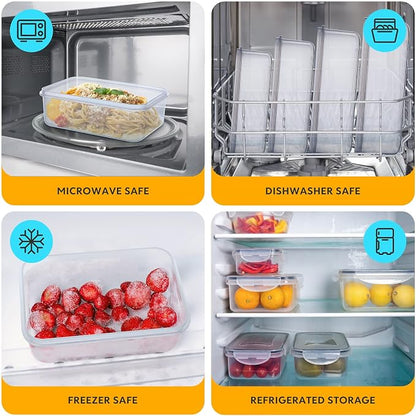 34 PCS Food Storage Containers with Lids Airtight(17 Lids &17 Containers) | Microwave/Dishwasher Safe 100% Leakproof Storage Containers for Meal Prep Kitchen Storage Organization with Labels & Pen