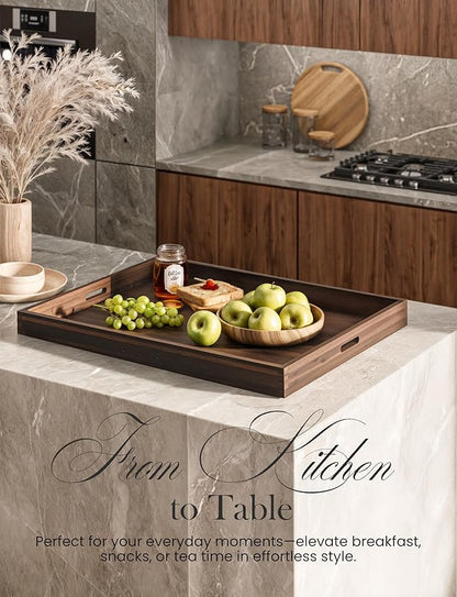 TIDITA Stove Top Covers for Electric Stove 30”x22” (Outer) / 28.9”x20.8” (Inner) - Acacia Wood Noodle Board Gas Stovetop - Stove Top Covers for Gas Burners, Sink Cover For Counter Space (Walnut color)
