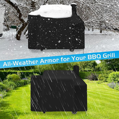 Grill Cover for Pit Boss 1600 Pro Series Elite Wood Pellet Smoker Parts Outdoor Accessory PB1600PS1 Sportsman PB1600SPW 600D Heavy Duty Anti-Fade Waterproof 30939 31818