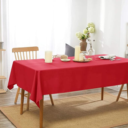 Red Square Tablecloth 54 x 54 Inch 210 GSM Stain&Water Wrinkle Resistant Washable Fabric Table Cloth for Dining Table Buffet Parties Outdoor Picnic Camping Kitchen