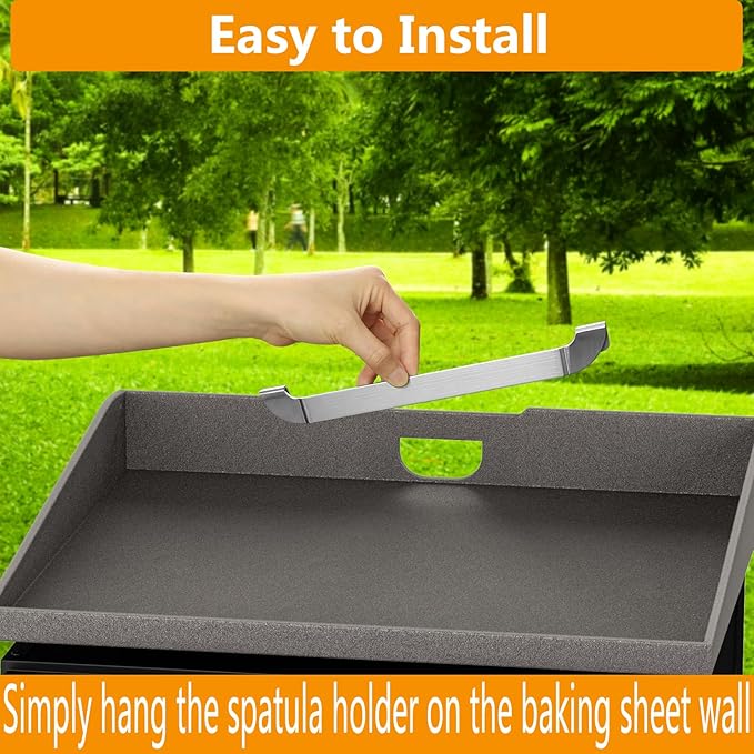 10 Inch Griddle Spatula Holder Magnetic Design, Stainless Steel Grill Barbecue Tool Rack, Griddle Accessories for Blackstone Flat Top Griddle and Other Grill Griddles (1 Pcs)