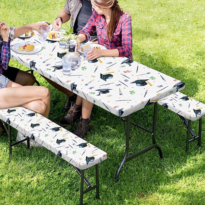 3 Pack Graduation Tablecloth - Rectangle Class of 2025 Table Cover for Graduation Table Decorations Party Decor Supplies Favors
