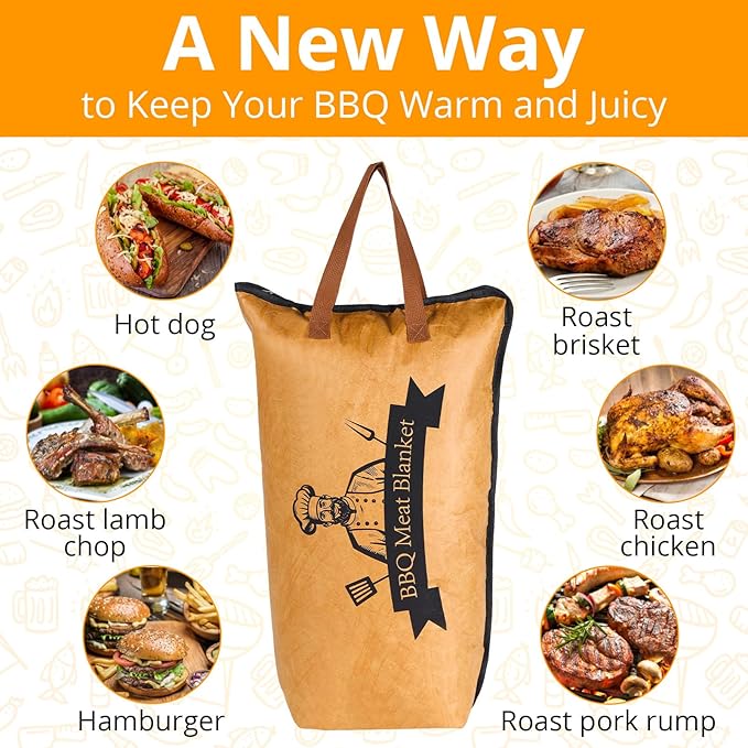 Food Grade FDA Compliant & Non-Toxic Reusable BBQ Meat Blanket – Ultimate Meat Resting Bag for Brisket & Smoked Meats (21in), Valentines Day Gifts Birthday Anniversary Smoker Accessories Gift for Men