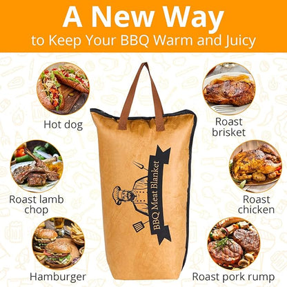 Food Grade FDA Compliant & Non-Toxic Reusable BBQ Meat Blanket – Ultimate Meat Resting Bag for Brisket & Smoked Meats (21in), Valentines Day Gifts Birthday Anniversary Smoker Accessories Gift for Men