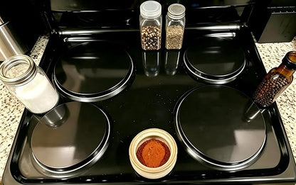Ritadeshop Burner Covers for Electric Stove (Black, Round 8/10'')