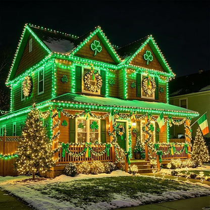 2 Pack Green Christmas String Lights, 100 Count Incandescent Mini Lights | Connectable Xmas Tree Light for Indoor Outdoor Garland Birthday St. Patrick's Day Holiday Wedding Festival Party