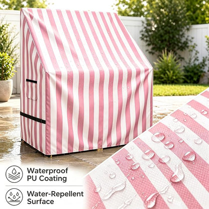 Kids Outdoor Mud Kitchen Cover,Heavy Duty Waterproof & Anti-UV Dustproof Outdoor Wooden Play Kitchen Covers,31.5" W x 15.7" D x 35.4" H, Pink, Cover Only