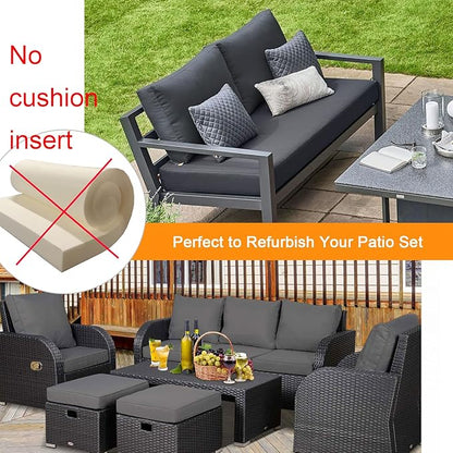 NettyPro Outdoor Patio Bench Swing Loveseat Cushion Cover, Water Resistant UV Protection Outside Furniture Cushion Slipcovers with Zipper, 42 x 18 x 3 Inch