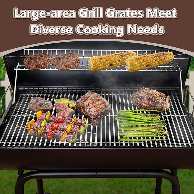 2-Pack Grill Grate Replacement Parts for Royal Gourmet CC1830 Series Charcoal Grill, Heavy-Duty Cooking Grid for 30-Inch Royal Gourmet Grill Parts CC1830,CC1830S,CC1830V,CC1830W,CC1830SC,CC1830F