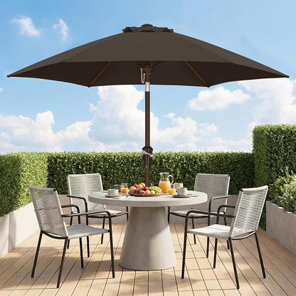 ABCCANOPY 7.5FT Patio Umbrella Outdoor 6 RibsTable Umbrella(Brown) | Fade & UV Resistant Fabric,6 Fiberglass Ribs,Smooth Crank System,Wind Resistance,Great for Patio,Backyard,Garden,Deck