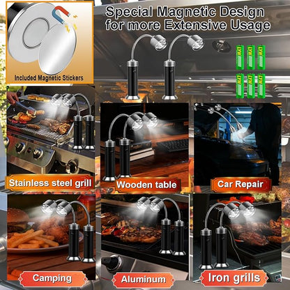 BBQ Grill Lights for Outdoor Grill, Magnetic Grill Lights for Outdoors Barbeque-UnRechargeable