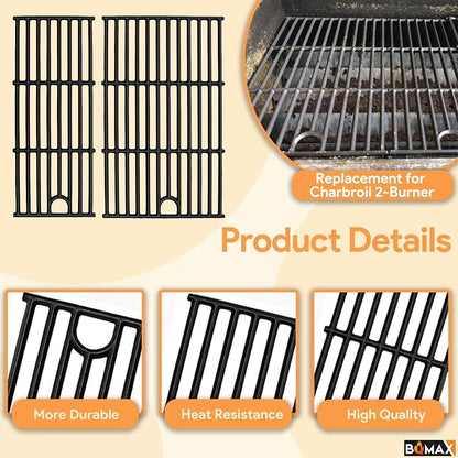 BQMAX 17 Inch Grill Grate for Charbroil Performance 2 Burner 463660421 463655621 463630422 463630021 G426-0005-W1 G426-0004-W1, Cooking Grate for Charbroil Grill Replacement Parts 2 Burner