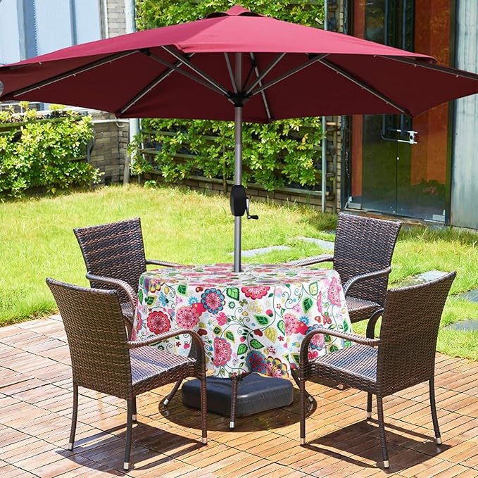EHouseHome Outdoor Indoor 70inch Round Tablecloth with Umbrella Hole and Zipper, Waterproof Zippered Patio Table Cloths, Spring/Summer Table Covers for Backyard Circular Table/BBQs/Picnic