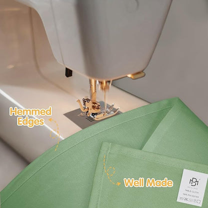BRILLMAX 6 Pack Sage Green Tablecloth 70x120 Inch for 6-8ft Rectangle Table | 150 GSM Polyester Fabric, Universal Fit, Water, Stain & Wrinkle Resistant Cloth Cover for Wedding Reception Banquet Party