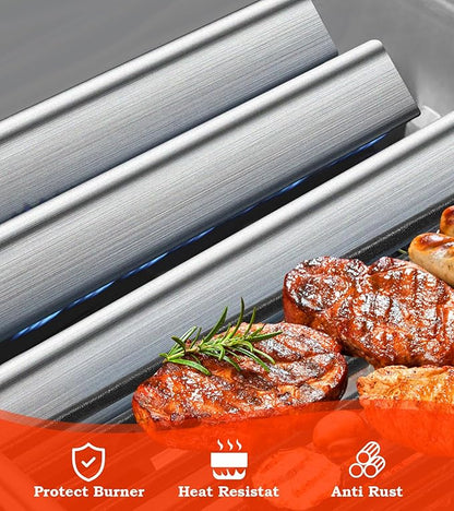 GasSaf 15.3 inch Flavorizer Bars Replacement for Weber 7635 Spirit 200 Series, Spirit E-210, S-210, E-220, S-220(2013-2016), 3-Pack 304 Stainless Steel Durable Flavor Bars(15.3"L x3.5"W x2.5"H)