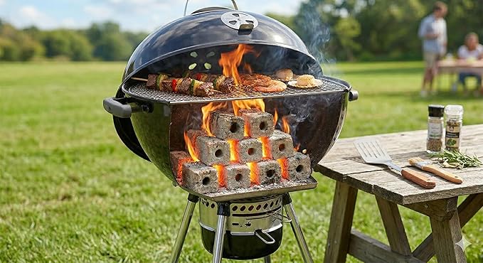 Bamboo Charcoal Grill Cubes, 28 pcs – 100% Natural, Eco-Friendly BBQ Fuel, High Heat (700℃) & Long Burn (5h)_2.2 lbs/1 kg Pack