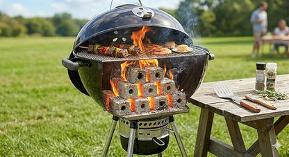 Bamboo Charcoal Grill Cubes, 28 pcs – 100% Natural, Eco-Friendly BBQ Fuel, High Heat (700℃) & Long Burn (5h)_2.2 lbs/1 kg Pack