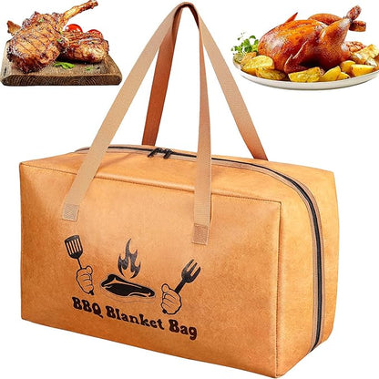 BBQ Blanket for Resting Meat, Insulated Meat Resting Bag for Moisture Retention and Tender BBQ, Heavy-Duty Meat Blanket with Wide Mouth Design for Briskets, Pork Shoulders, Steaks