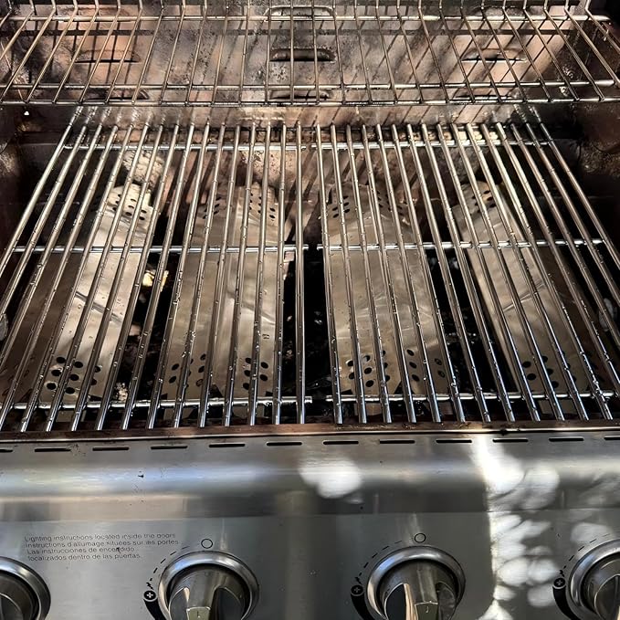 Grill Heat Plates Replacement Parts for Nexgrill 4 Burners 720-0830H, Stainless Steel Grill Heat Tents, Flame Tamer Burner Cover for Nexgrill Replacement Parts, 4-Burner