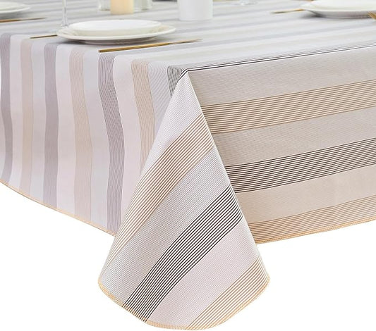 LIBERECOO Heavy Duty Vinyl Tablecloth with Flannel Backing Waterproof Oil-Proof Plastic Table Cloth Stain-Resistant Wipeable Rectangle or Square Table Cover for Indoor and Outdoor 60 x 84 Inch
