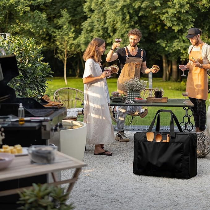 DELSbbq Griddle Storage Bag for Weber 6787, Heavy-Duty Griddle Cover for Weber Spirit 300 & Spirit II 300 Series,Waterproof 600D Fabric Carrying Case with Padded Handles for Outdoor Camping & Travel