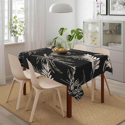 Rectangle Table Cloth,Dark Tropical Jungle Palm Tablecloths Stain Resistance Water Repellent Washable Table Cover Decor for Home Kitchen Dining Party Patio Indoor and Outdoor 60"x 84"